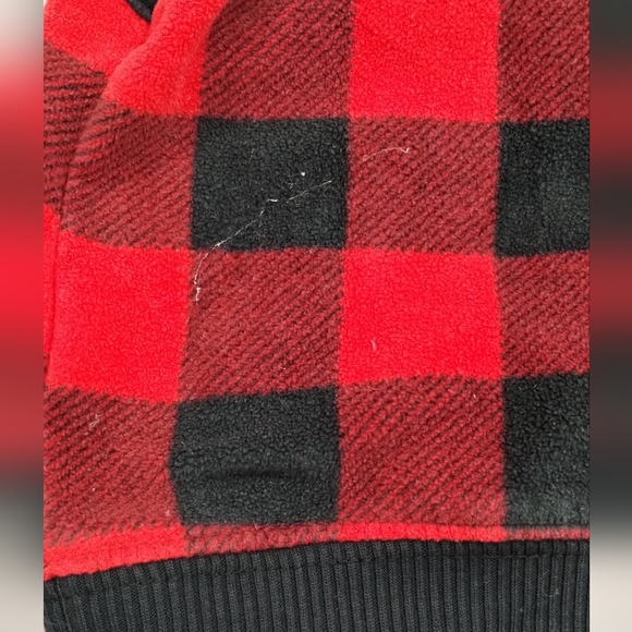 Carter’s Infant Baby Red & Black Buffalo Checkered  Plaid Fleece Zip Up Vest 6M - Picture 8 of 10